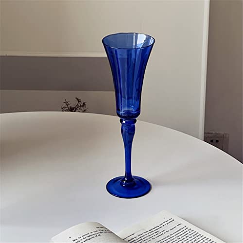 Generic Blue Goblet Household Color Red Wine Cup Champagne Glass Personalized Wine Glass Bar Home Decoration Party (Color : B, Size : 2Pcs) #TOP27