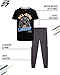 Pro Athlete Boys Pant Set - 2 Piece Tracksuit with Short Sleeve Graphic Tee and Tricot Jogger Sweatpants for Boys (8-16), Size 8, Black/Grey All Star