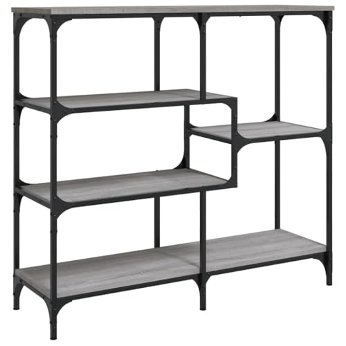 Mesa consola Sonoma gris madera de 103x32x95 cm con marco de metal estable 7