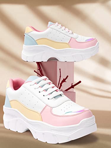 Image of Vendoz Women White Casual Sneakers