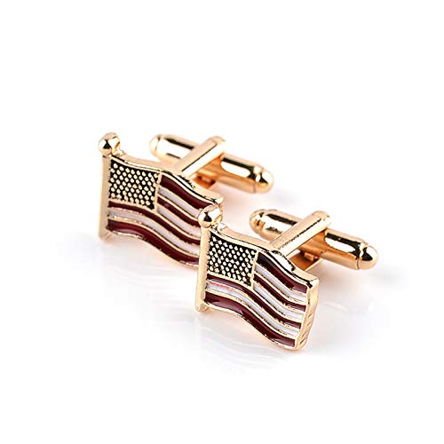 Mancuernillas KnBoB bandera americana oro rosado miniatura 4