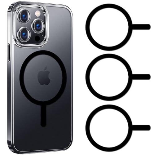 COJOC Magnetic Ring Sticker for MagSafe, Universal Conversion Kit Compatible with MagSafe Ring, for iPhone 16/15/14/13 Pro Max Mini, Galaxy S24/S23, Magnetic Wireless Charging Accessories, Black