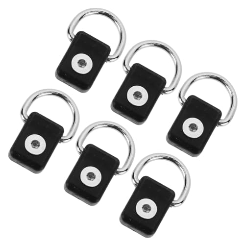 HOMSFOU 6pcs Black Metal Canoe D Ring Patch Buckles for Rope Fixing