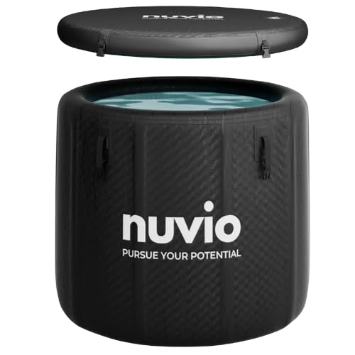 Nuvio Recovery Pod Pro - Premium Portable Ice Bath with Ultra Insulation, 87 Gallon Inflatable Cold Plunge Tub, Heavy-Duty Insulated Ice Tub with Lid, Full Body Cold Therapy for Frequent Use