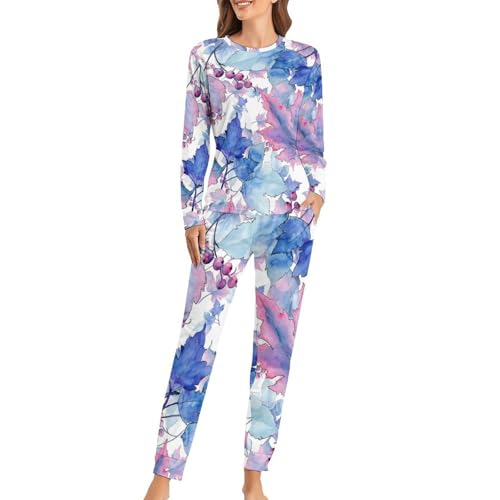 Pyjama femme raisin pourpre ensemble douillet manches longues pour s'accorder un moment à soi