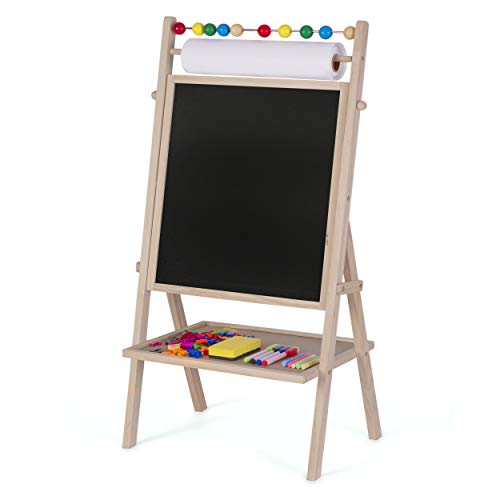 Ricokids Magnettafel Kreidetafel Tafel Standtafel Doppelseitig Kinder Set Mit Zubehör Papierrolle Abakus Drehbar