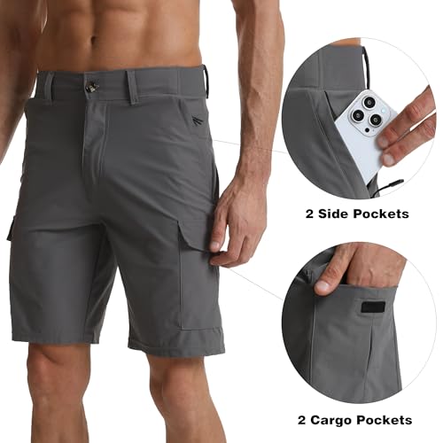 Image of Men's Lightweight Hiking Work Cargo Shorts 9 inch-5 Pockets
