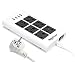 Produktbild MutecPower Flaches 6-Fach universal-Steckdosenleiste mit 4X USB-Ladervorrichtung Ports - 100 V bis 220 V / 250 V und 2500 Watt Überspannungsschutz mit Leistungsschalter - SCHUKO Stecker