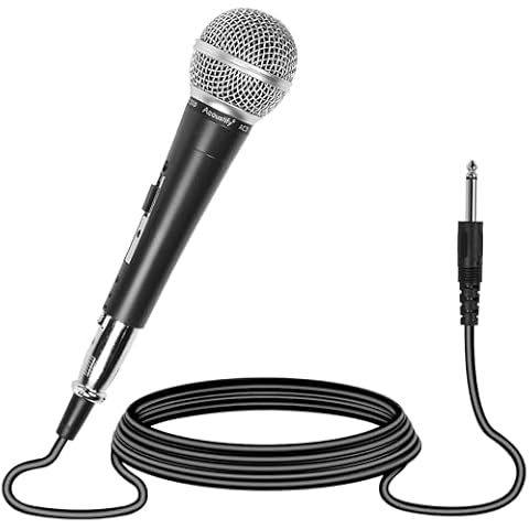 Acoustify AC300 Wired Dynamic Cardioid Microphone for Singing, Karaoke & Vocals Sound, 16ft XLR to 1/4" Cable, Steel Mesh Grille, Pop Filter, and Carrying Bag Cover