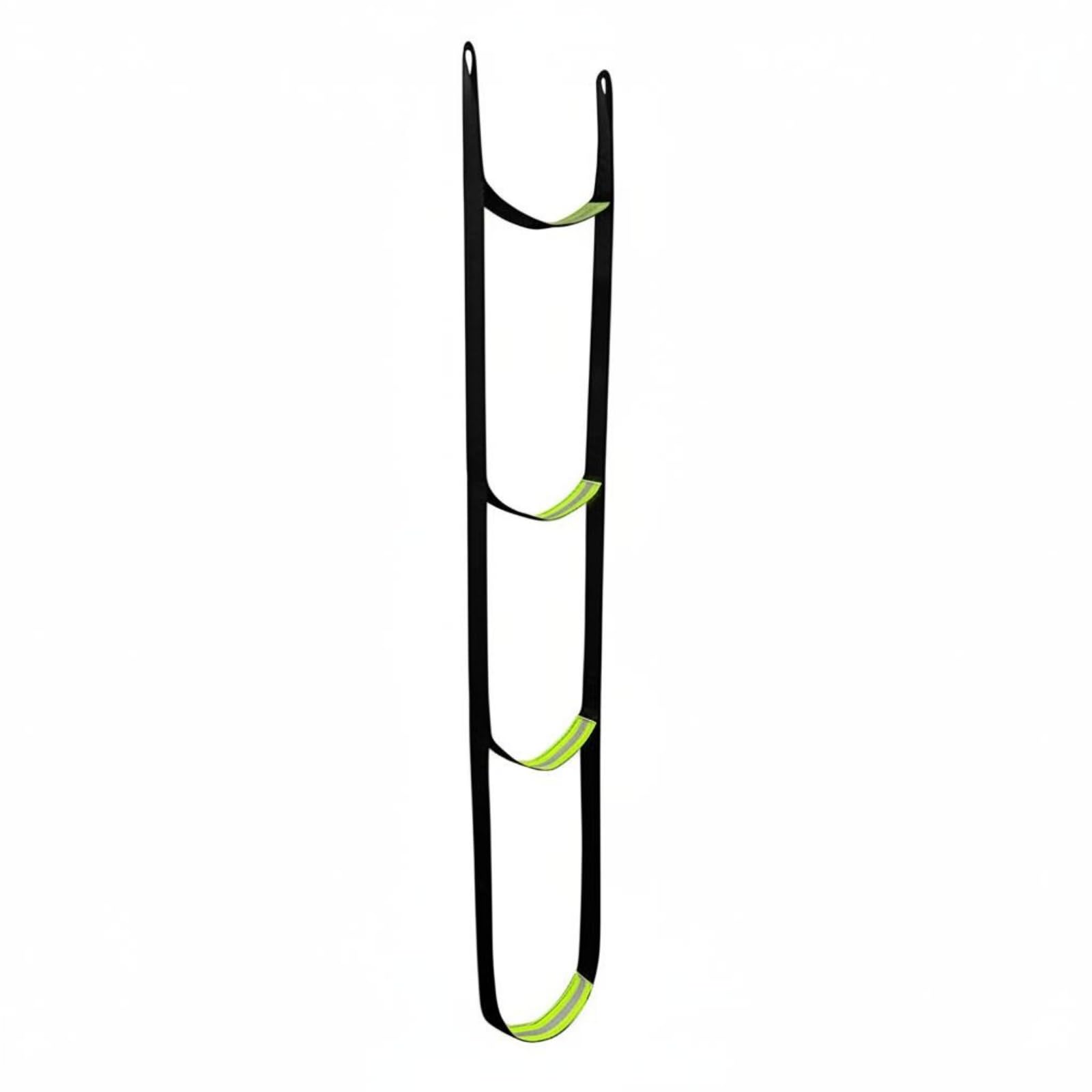 Green Accent Bands Tree-Climbing Ladder Hanging Loop Strap Climbing Ladder Flexible Outdoor Equipment Lightweight, Black Silver Green-image-48