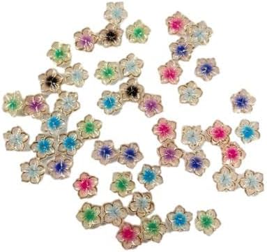Miniatura 6 de 50pcs Kawaii Multicolor Mezcla de Flores Surtidos Adornos de Resina Cabujón para Manualidades