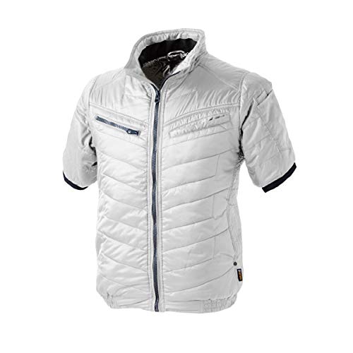 【作業服防寒】作業着 半袖 ジャケット 秋冬 撥水 速乾 保湿 HOP-SCOT(ホップスコット)超軽ソロナ・シレーアルミ半袖ブルゾン9247シルバー3L