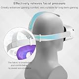 Pasek na Glowe do Oculus Quest 2, Regulowany Zamiennik Opaski na Glowe do Meta Quest 2 z 4 Nakladkami na Kciuki Zapewniajacymi Wiekszy Komfort Wsparcie i Immersje w Grach