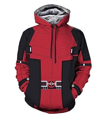 Uyecos Super Hero Padded Hoodie Super Hero Costume Warm Fleece Sweater Halloween Costume