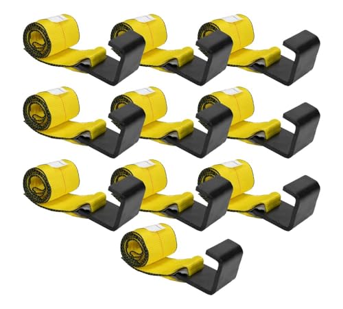 Mytee Products (10 Pack) 4" x 5' Roll Off Container Yellow Winch Strap w/Large Flat Hook for Roll Off Truck, 5,400 lbs Working Load Limit by Mytee Products - Image 9