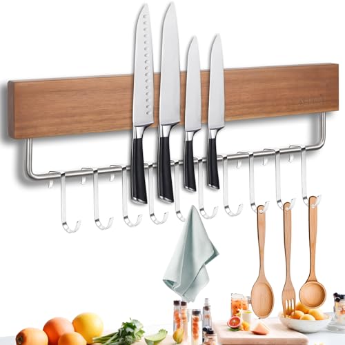 Nerien Magnetic Knife Holder Strip for Wall - 17" Acacia