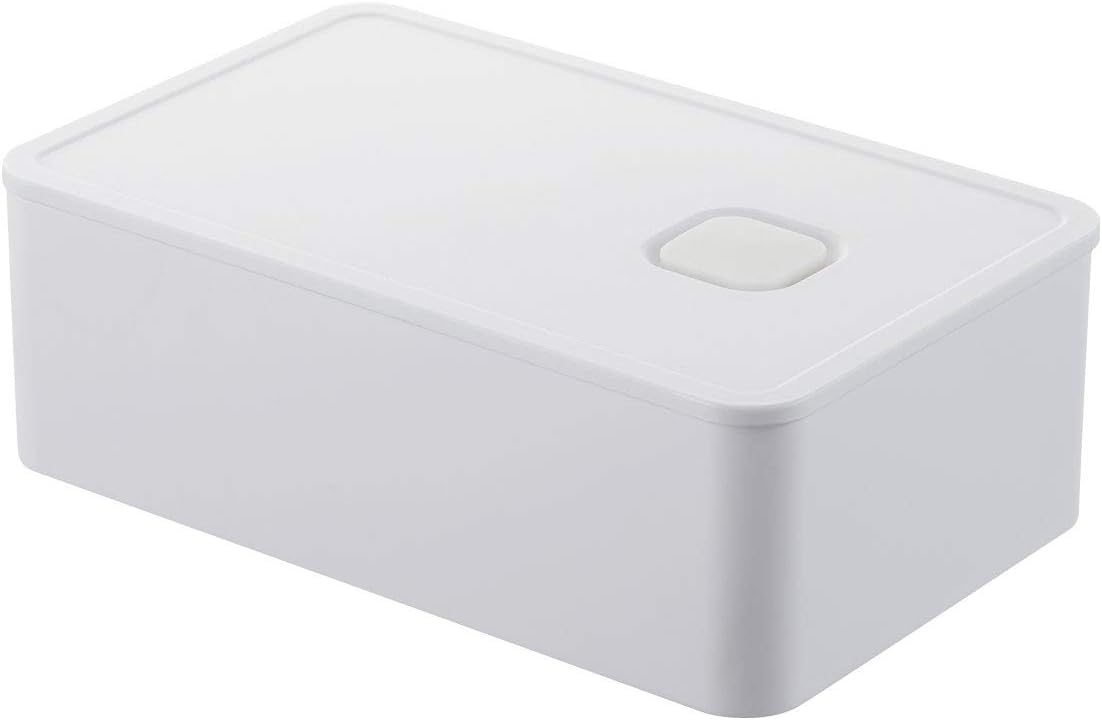 Yamazaki Industries 4823 Airtight Lunch Box with Valve, White, Approx. 5.8 x 3.6 x 2.0 inches (14.7 x 9.2 x 5 cm), Tower, One Push Sealed, Dishwasher and Microwave Safe