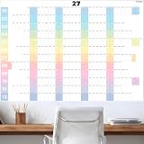 PACKLIST® Roczny kalendarz ścienny 2027 z centralnymi tygodniami - olbrzymi planer A1 (84 x 60 cm) układ kolumny tygodniowej dla przejrzystej organizacji | idealny do biura, domu i gabinetu.