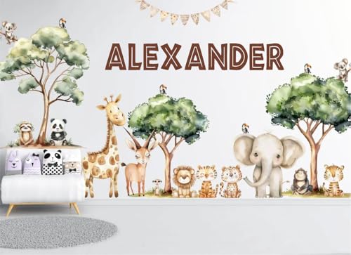 Vinilo Decorativo Personalizado Safari para Pared Infantil miniatura 5