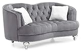 Glory Furniture Jewel Loveseat, Gray. Living Room Furniture, 35' H x 71' W x 37' D