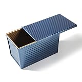1a1a Pullman Loaf Pan with Lid Bread Mold Toast Box with Cover for Baking Non Stick Gold Blue Alumin