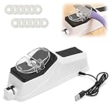 Surudoisharp Pro Knife Sharpener for All Knives, Multifunctional Electric Knife Sharpener with 10 Sharpening Discs and Protective Cover, Upgrade Kitchen Knives Sharpening Tool with USB Charger