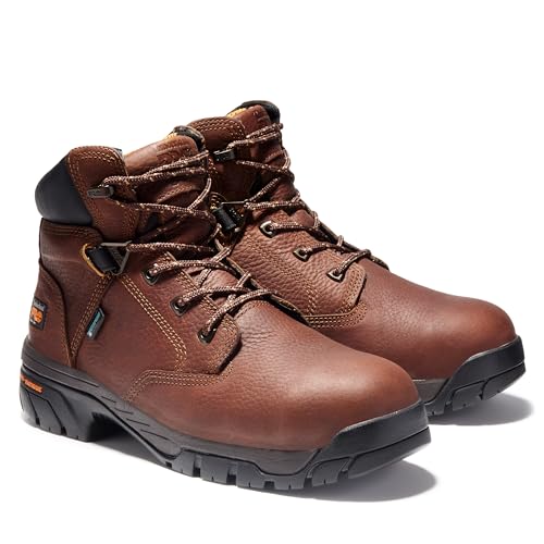 Timberland PRO Timberland PRO Men's Helix 6 Inch Alloy Safety Toe Waterproof Industrial Work Boot, Brown-2024 NEW, 6W