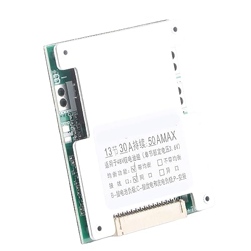 Jeffergarden Placa de Protección de Batería de Litio 13S 30A, PCB de Alta Corriente con Múltiples Características de Protección para Carga de Batería de Litio de 3,7 V