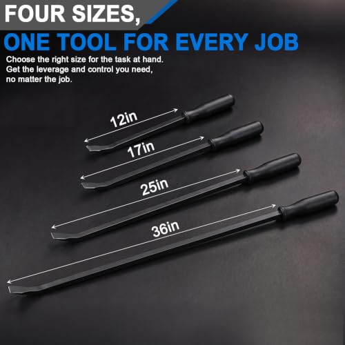 Image of 25 Inch Non-metal Striking Cap Pry Bar Long Heavy Duty Pry Bar with Mechanic's Handle for Positioning Aligning Prying Iron Worker Tools (Black)
