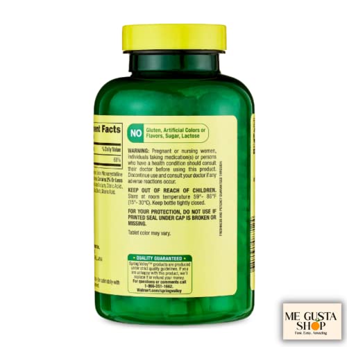 Magnesium Tablets Spring Valley Dietary Supplement For Bone & Muscle Health, 250 Mg, 250 Count Includes Me Gustas Sticker #TOP3
