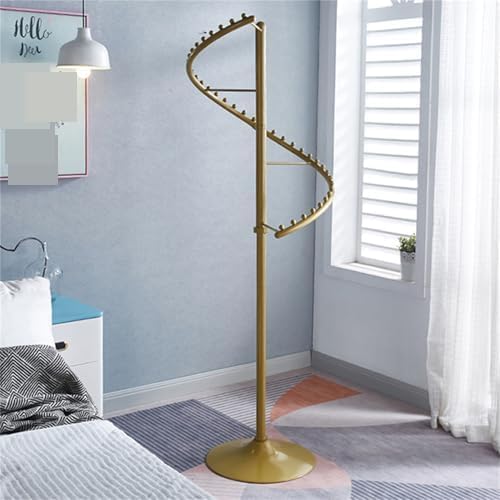 Perchero Giratorio de 360 Grados de Color Negro, Soporte de Metal Resistente con diseño en Espiral, Perchero Independiente para Dormitorio, Sala de Estar, exhibición en Boutique, Organizador de Acer