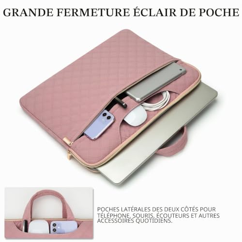 Pochette pour ordinateur portable 14-15 pouces rose MacBook Acer HP - 4