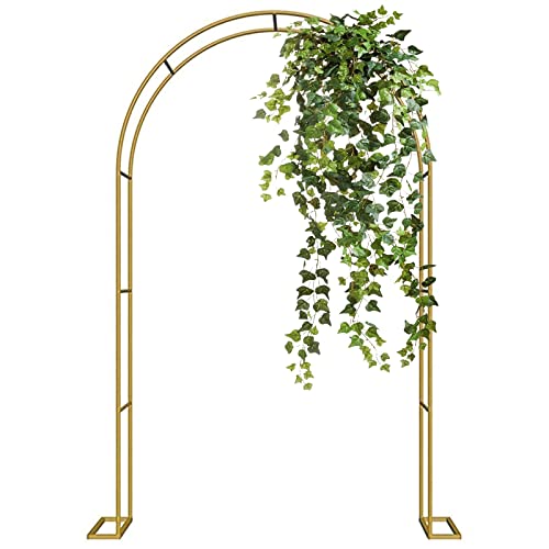 Arche de jardin en métal jaune 233x220cm avec base stable pour pergola et rosier