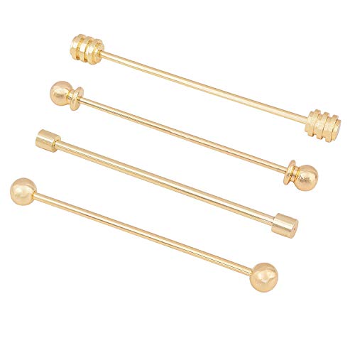 3PCS Copper Collar Bar Shirt Tie Necktie Pins Clip Clasp Lapel Stick Brooch Barbell Screw Cravat Pin