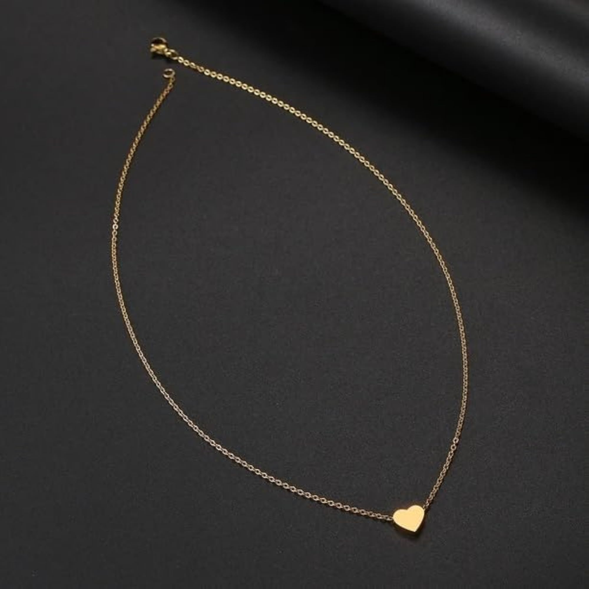 Women's Sterling Silver Love Heart Choker Necklace Set