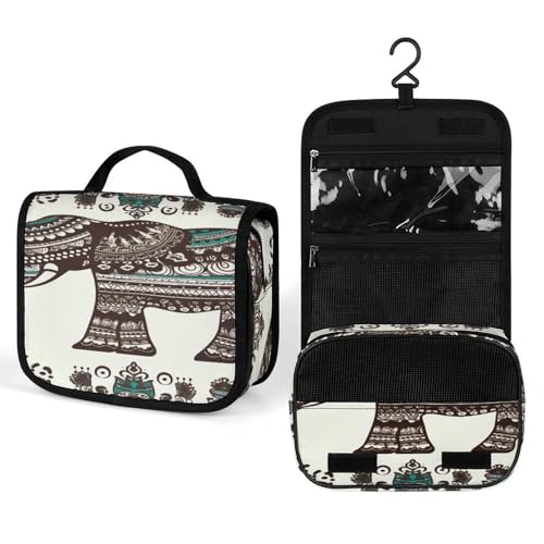 Trousse de toilette motif éléphant bohème idéale pour organiser vos voyages en vacances