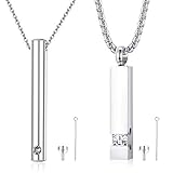 Milacolato 2 pcs Cremation Urn Pendant Necklace for Memorial Black Stainless Steel with CZ Necklace Ashes Jewelry Keepsakes