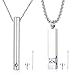 Milacolato 2 pcs Cremation Urn Pendant Necklace for Memorial Black Stainless Steel with CZ Necklace Ashes Jewelry Keepsakes