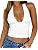 Women's Sexy Halter Deep V Neck Backless Crop Tank Top Open Back Sleeveless Slim Fit Y2k Summer Tops White L