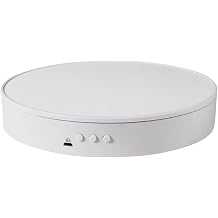 Rotating Display, Turntable, 15cm 360 Degree 5V Electric Automatic Rotation Photo Rotating Display Stand, Low Noise for Photography, JewelryRemote-Controlled White Velvet