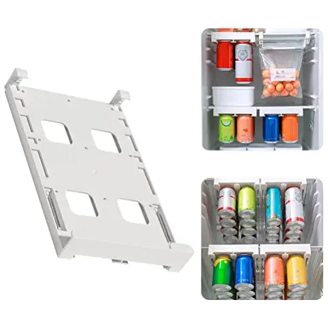 Large Capacity Soda Can Haning Organizer Slide Under Shelf Refrigerator Beverage Can Dispenser Holder Refrigerator Mini Storage Rack For Fridge Kitchen Organizer Cover