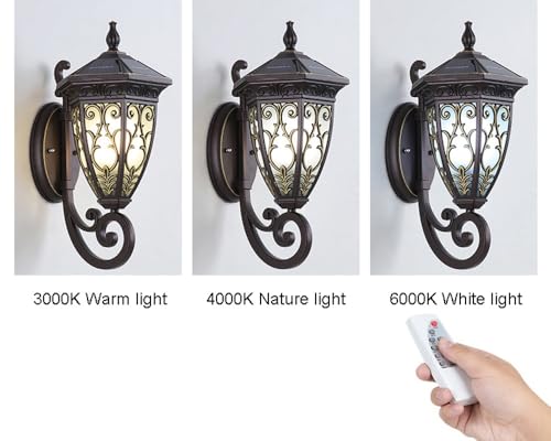 Lanterne murale à télécommande et luminaire extérieur étanche pour porche - 6