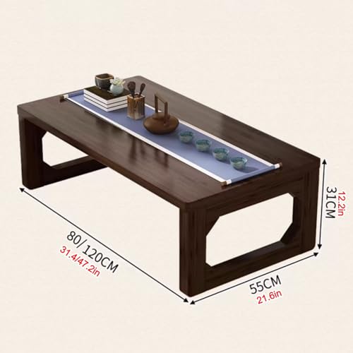 Table basse japonaise en bambou de haute qualité au fini rustique