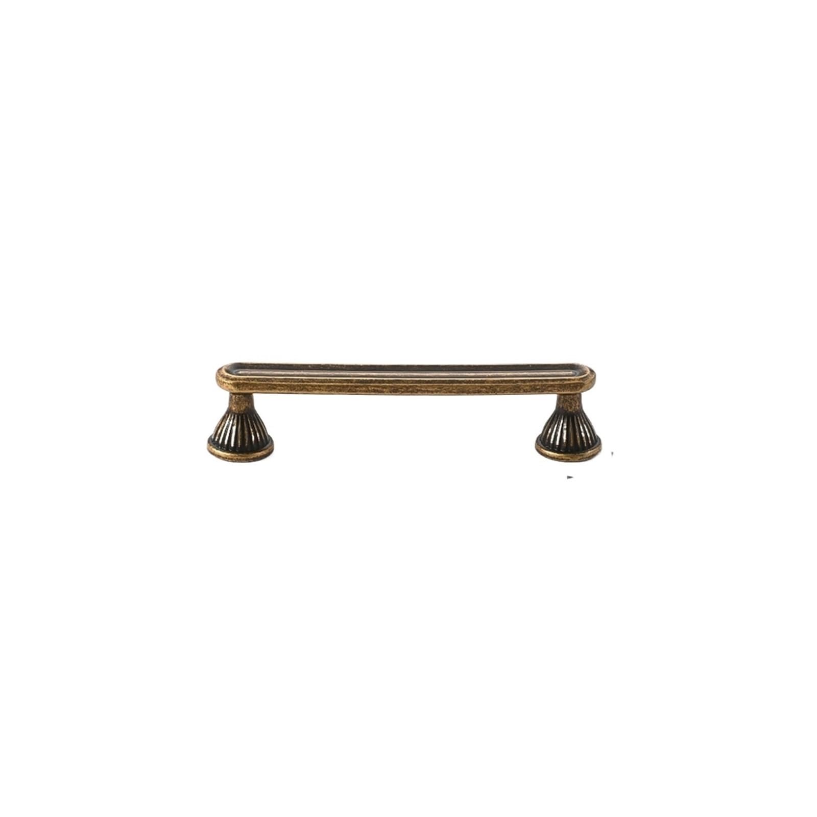 Yonmledo 11087-96Mm Brass Vintage Drawer Handles 2Pcs Yellow Antique Brass Wardrobe Door Pull Vintage Furniture Handle Single-Hole Drawer Knobs Cabinet Antique Bronze Hardware Handle(11087-96Mm)