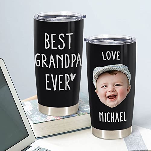 Unifury Personalized Grandpa Tumblers - Fathers Day Present For Grandpa Travel Mug - Grandfather Christmas Gift - Gifts For Granddad - Happy Fathers Day Cup - Best Grandpa Ever Photo #TOP1