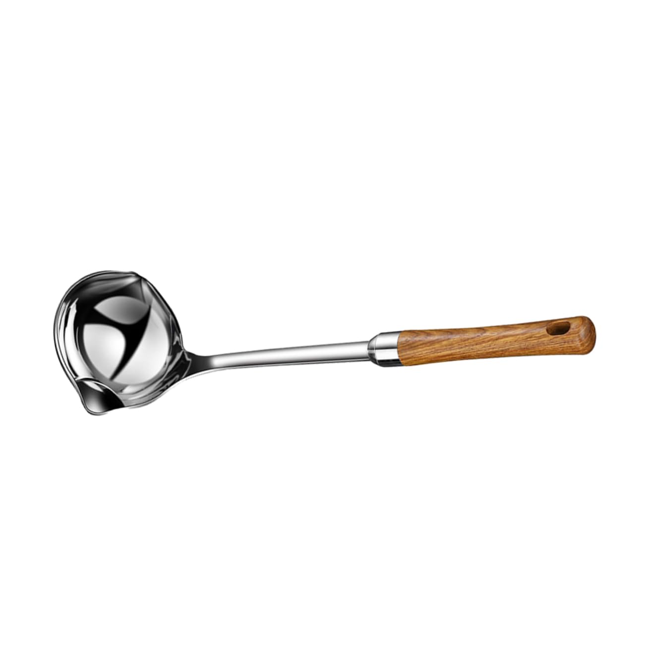 OUNONA 1pc Stainless Steel Spoon Separate Separation Oil Serving Skimmer Spoons Soup for Gravy Separator Heat Resistant Kitchen Utensils Slotted Spoon Filter Spoon Wood