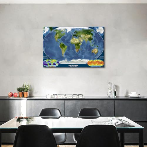 ヴィンテージ風 世界地図 インテリア おしゃれ 壁掛け ファブリック 装飾用品 模様替え モダン ウォールアート 部屋 窓 個性 ギフト‌ (50x70cm（20x28in）,E) [3]