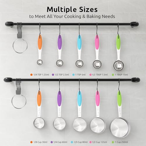 image for CasaCulina Stainless Steel Measuring Cups and Spoons Set of 10 Piece, 