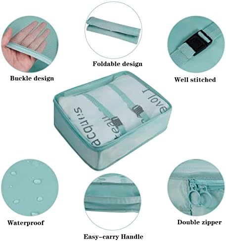 QINREN 12pcs Packing Cubes for Suitcases, Waterproof Packing Cubes for Travel Organiser Packing Bags Shoes Clothes Makeup Storage Bags
