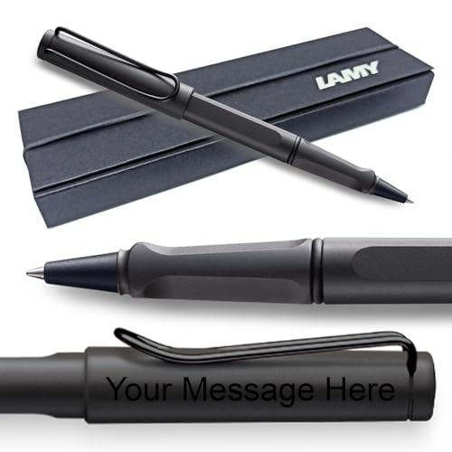 Lamy Safari Matte Black/Charcoal Rollerball Pen - FREE ENGRAVING + Gift box